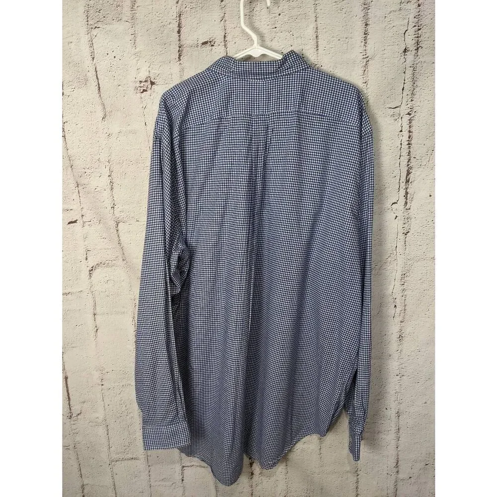 Polo Ralph Lauren Men's Blue Check Long Sleeve Shirt Size 2XLT Two Extra Large T